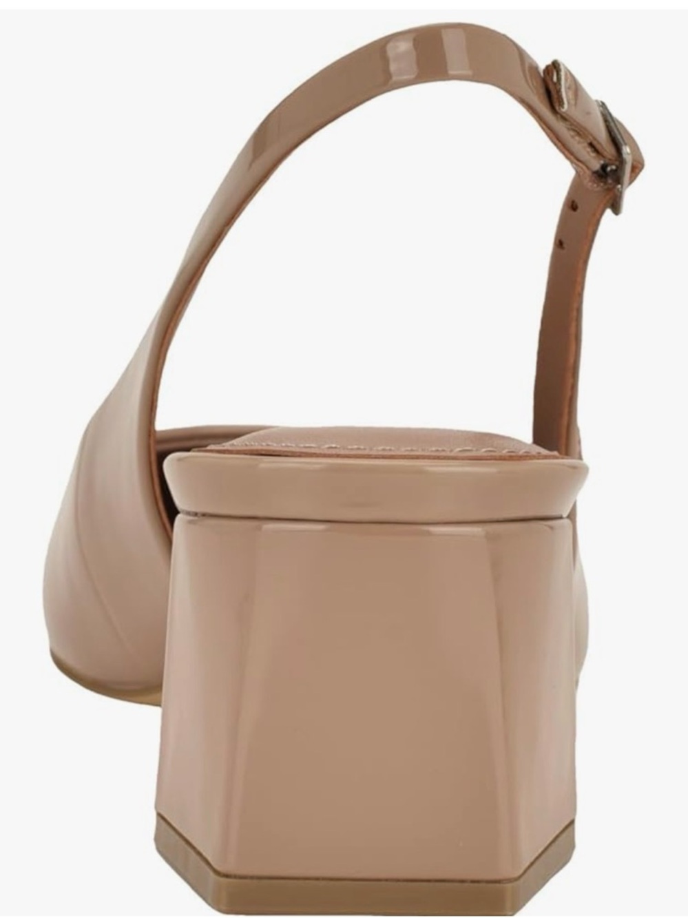 Calvin Klein Nude Patent Slingback Block Heel Pumps - Picture 7 of 7